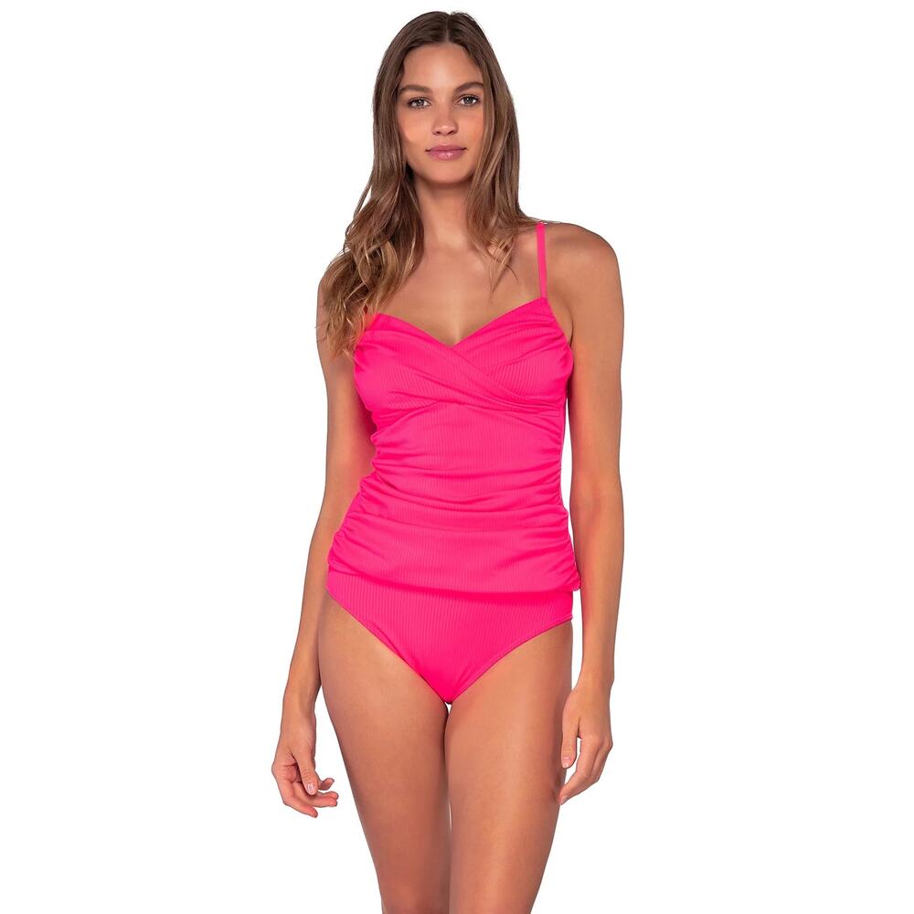 Sunsets Neon Pink Simone Tankini NWT SIZE S DD CUP